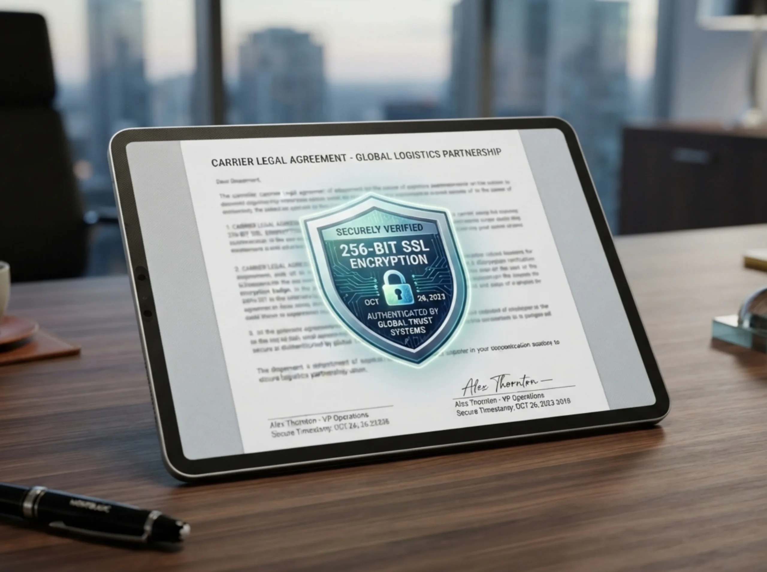 Carrier Legal Agreement 256-Bit SSL Encryption Verification